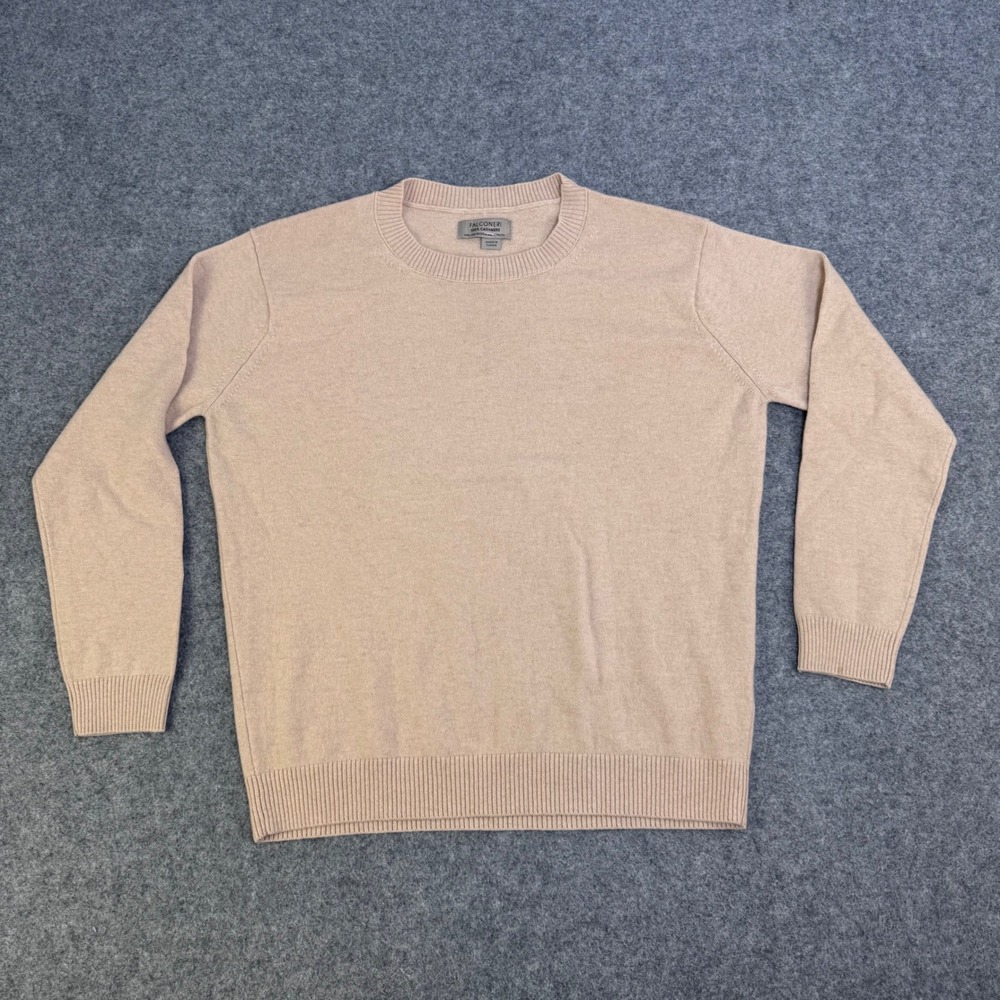 Falconeri Mens 100% Cashmere Crewneck Sweater Beige Tan Italian Design